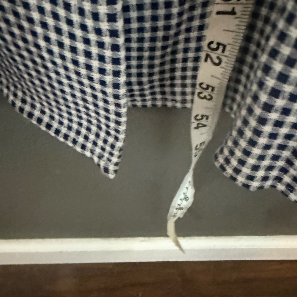 Cottage Vintage 90s Newport News Blue White Plaid Gingham Tie Front Maxi Dress - Picture 9 of 9